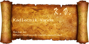 Kadlecsik Vanda névjegykártya
